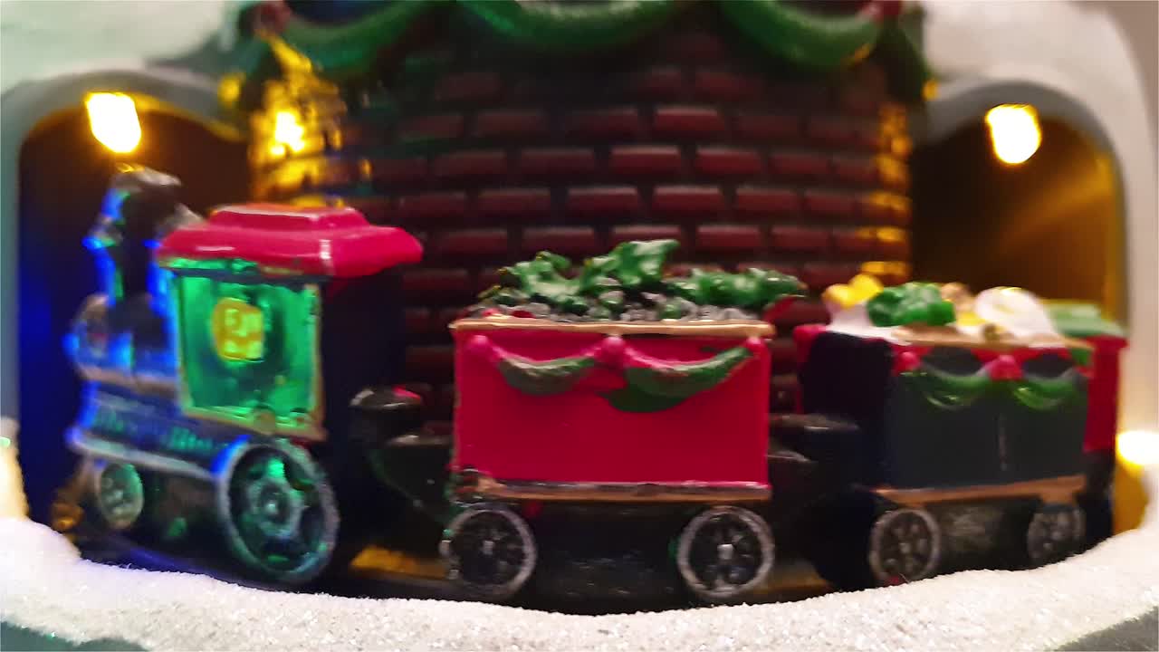 fondo de tema de navidad de bucle infinito de tren de juguete
