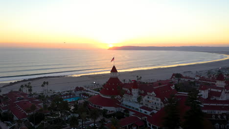 sunset off point loma with a view of the hotel del coronado and coronado beach