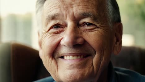 close-up portrait of a smiling senior man