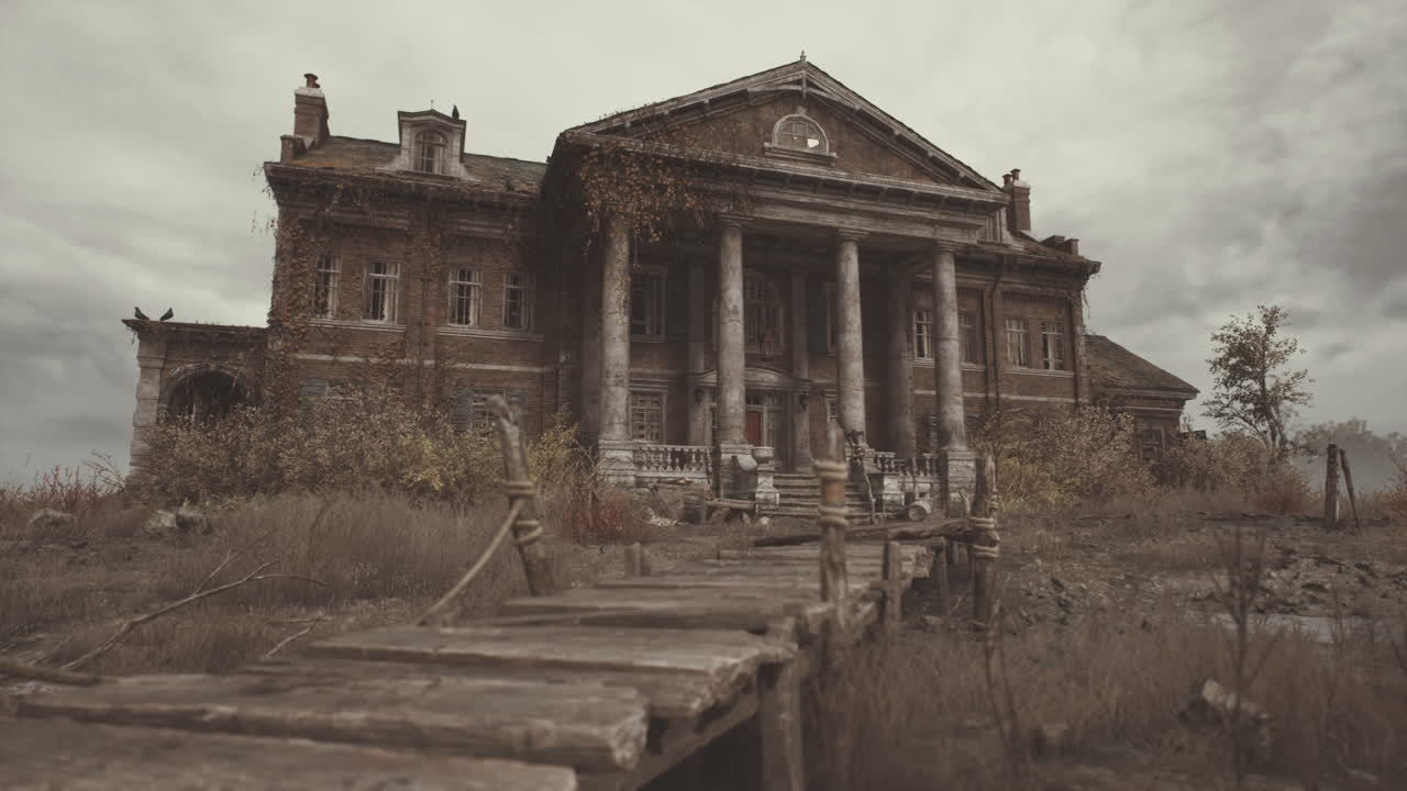 Abandoned Mansion on a Dock