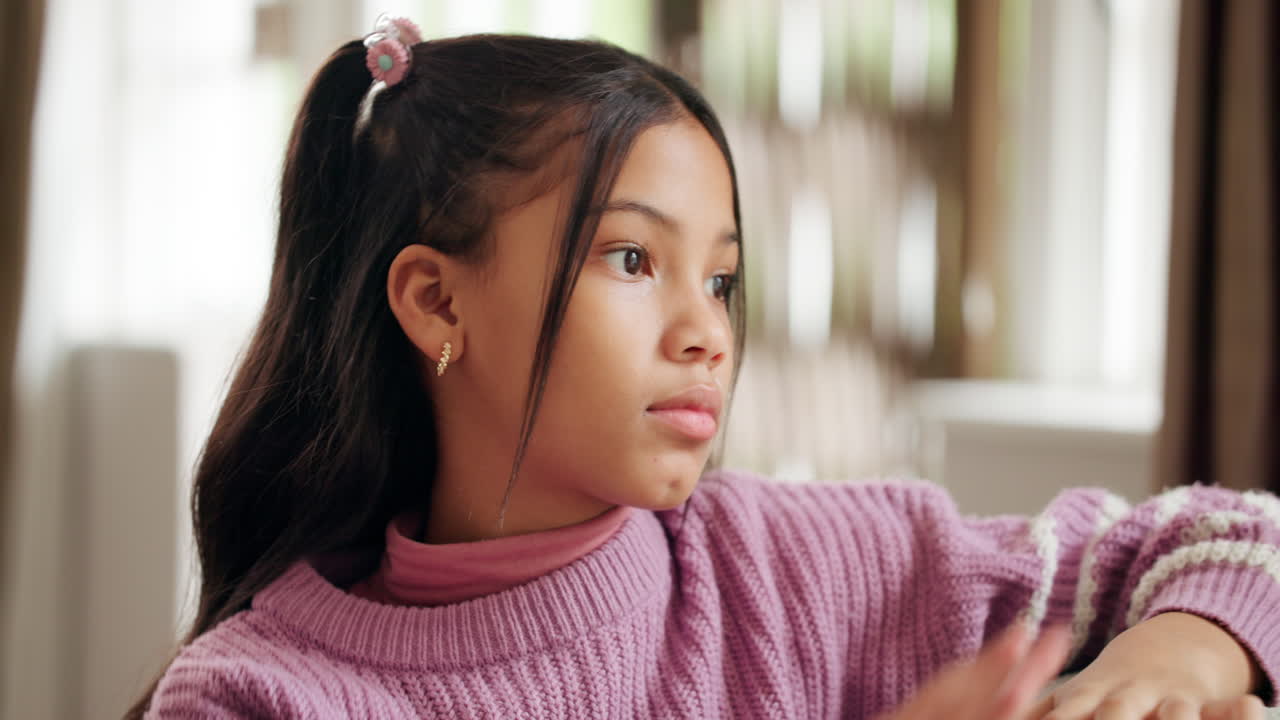 Portrait of a thoughtful young girl