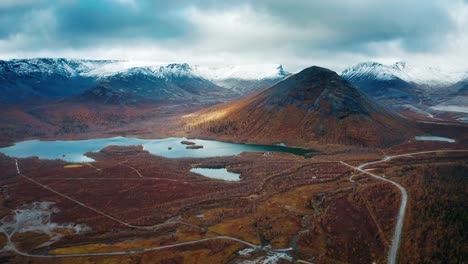 aerial view of the khibiny mountains in kola peninsula in russia