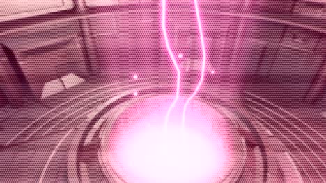 fondo animado en movimiento que muestra moléculas nucleares átomo energía radiactiva electricidad energía rayo