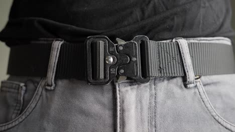 tactical belt click close, secure, fastened, locked, clothing, slow-mo