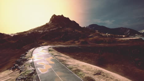 Empty,-winding-road-towards-the-white-sands