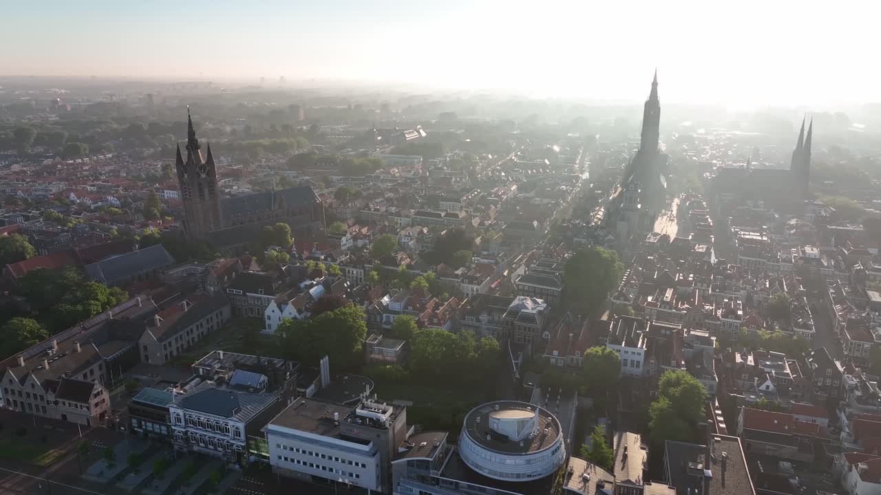 Aerial View of Delft, Netherlands