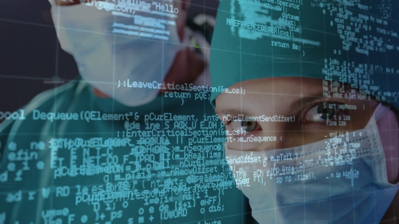 animación del procesamiento de datos sobre diversos médicos