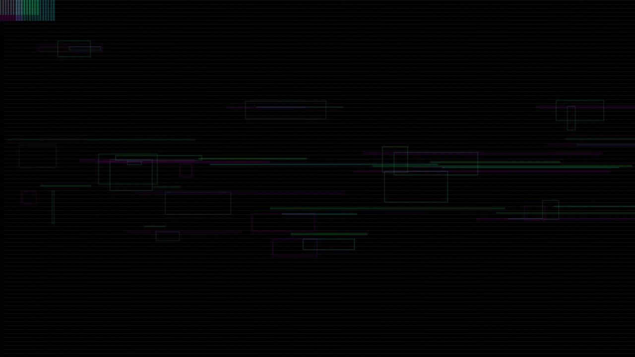Digital Glitch Effect with Abstract Geometric Lines on Black Background