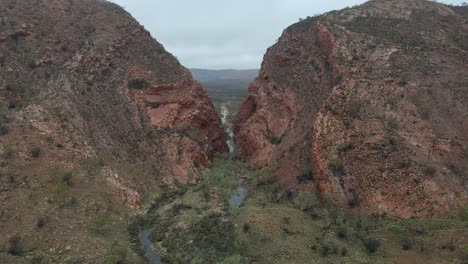 panorama of simpsons gap near outback in northern territory, australia - west macdonnell national park