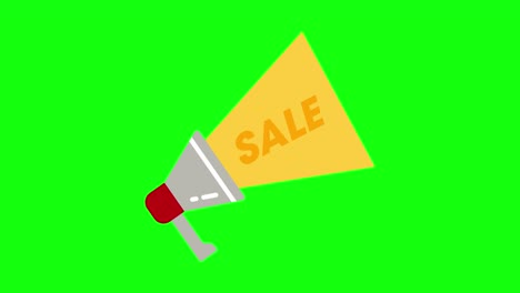 color sale megaphone promotion icon label offer 10 animations green screen chroma key