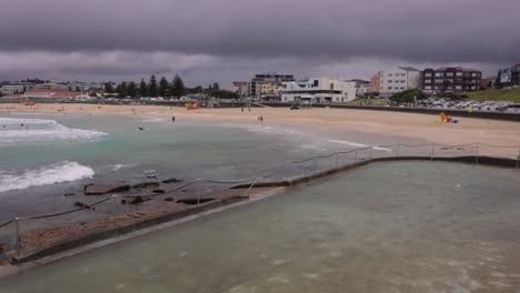 view looking south from north beach on a rainy day, sydney, australia