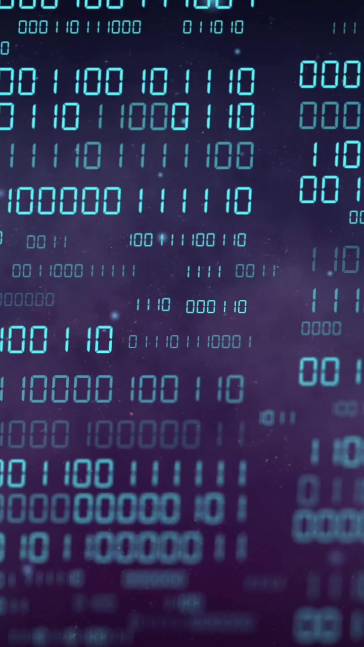 Animazione di elaborazione dati su linee su sfondo nero