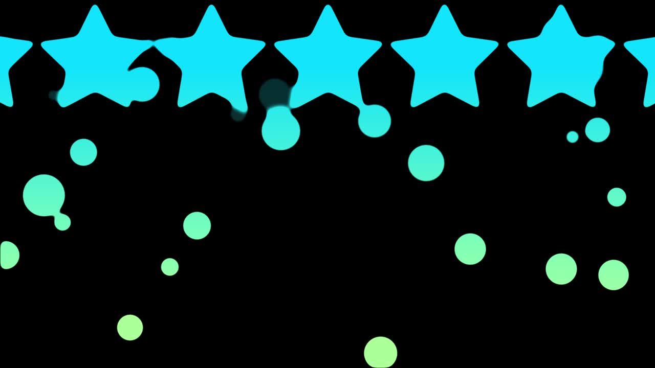 별의 물방울이 떨어지는 애니메이션 모션 그래픽