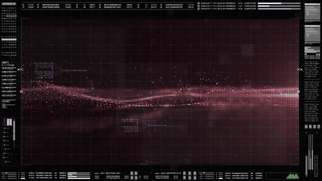 interfaz de usuario futurista gráfica de movimiento avanzado pantalla de visualización frontal con máquina holográfica y visualización de información de telemetría de datos digitales para pantalla de visualización de escritorio de computadora de fondo digital
