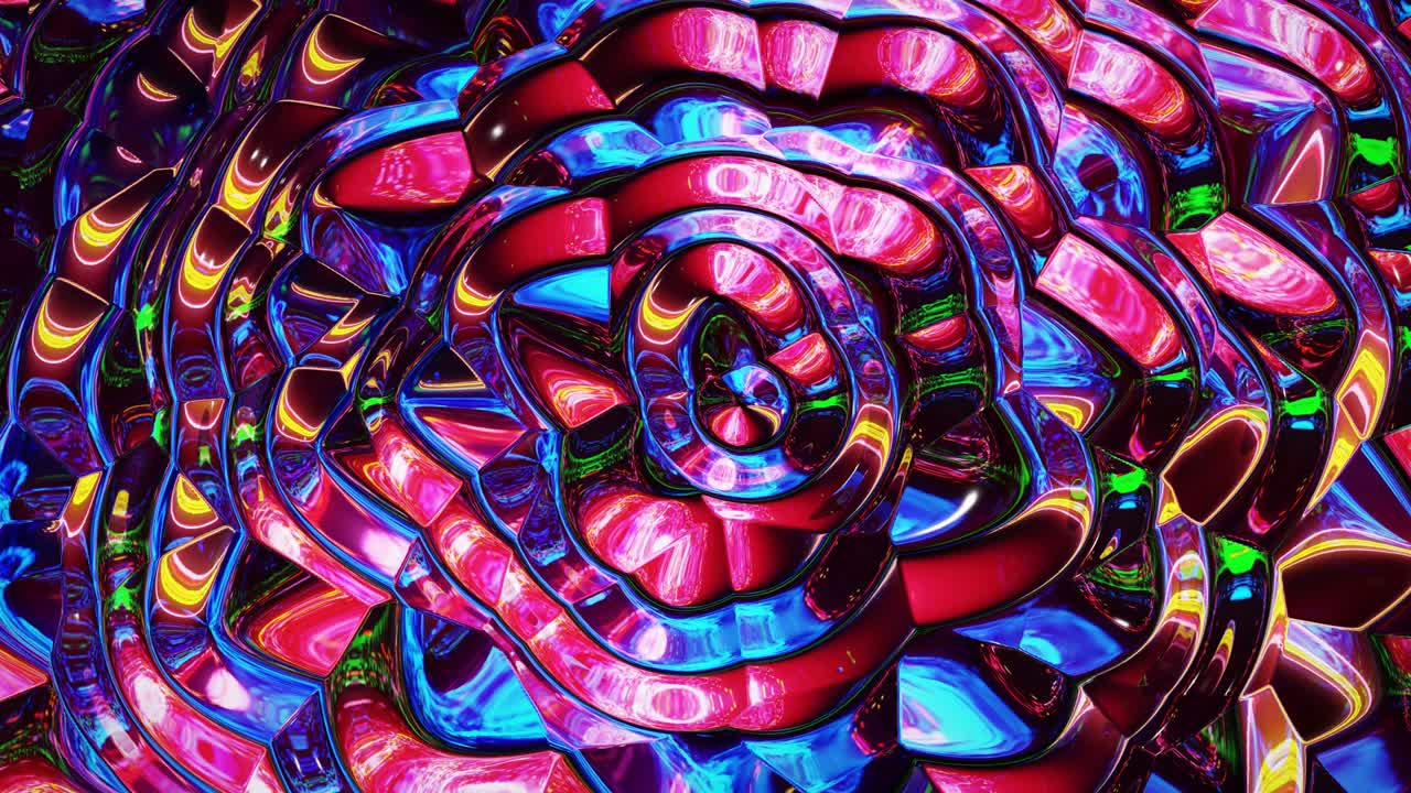 fondo fluido iridescente abstracto en bucle. hermosa superficie de vidrio ondulado de líquido con patrón, color de gradiente y ondas de flujo en él. bg creativo brillante con animación suave y suave.