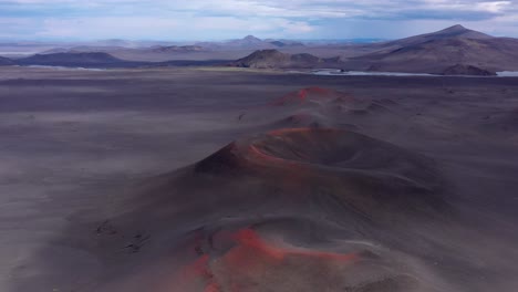 aerial view of volcanic landscape in iceland