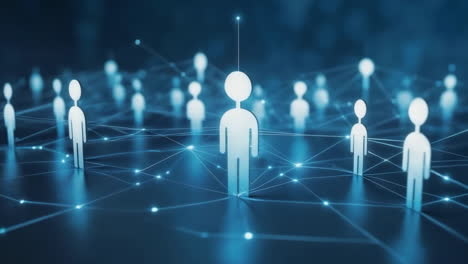 abstract digital network of connected people