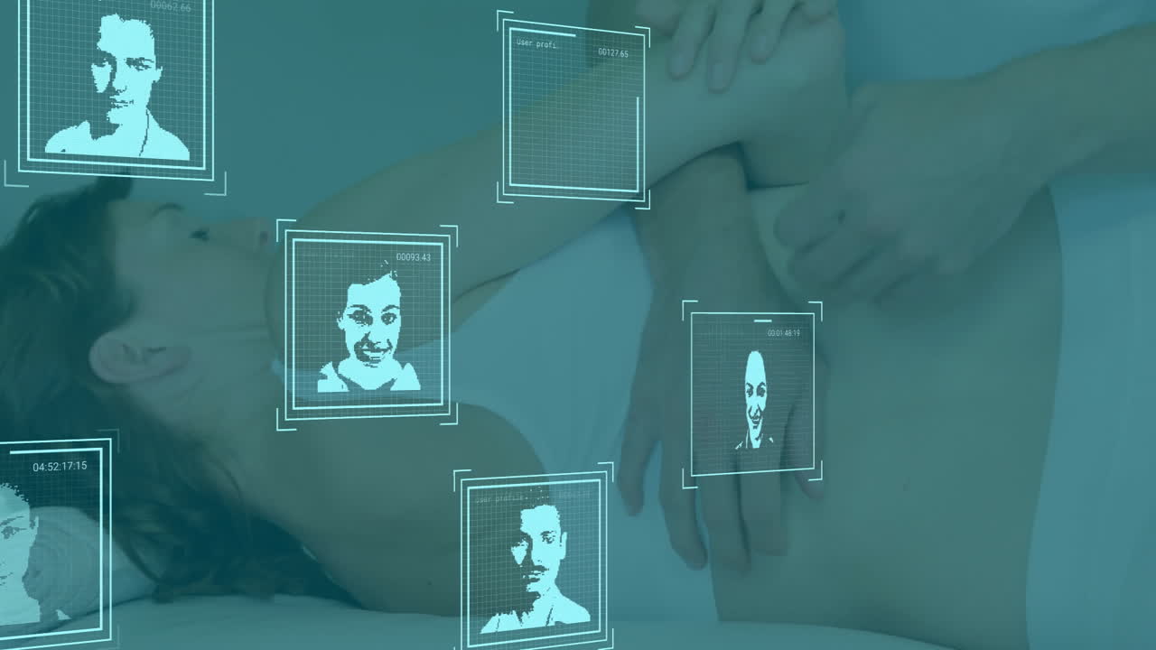 animación de reconocimiento facial sobre personas que reciben terapia de masaje