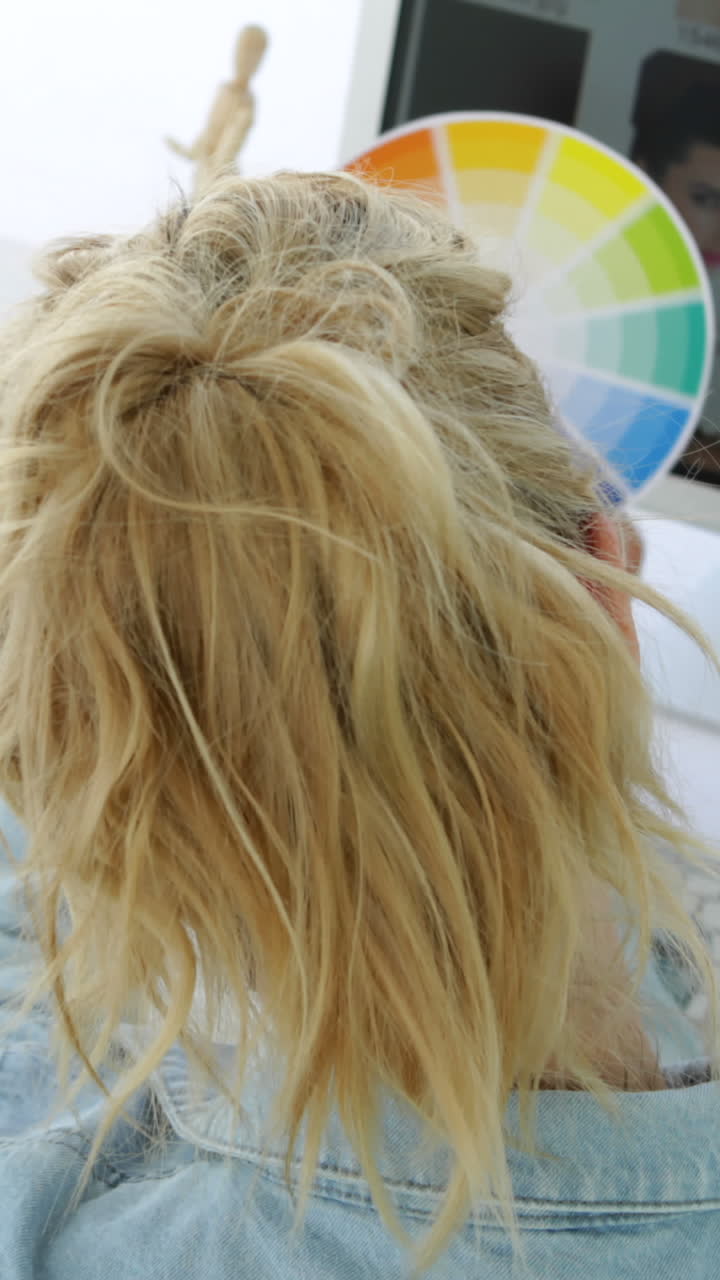 vista trasera del trabajo concentrado del diseñador