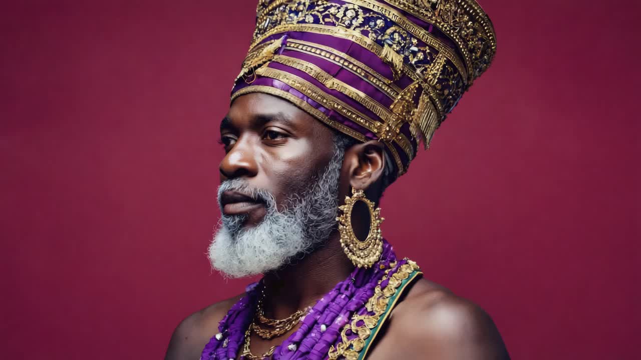 Portrait of a regal man in traditional attire