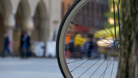 bicycle and crowd