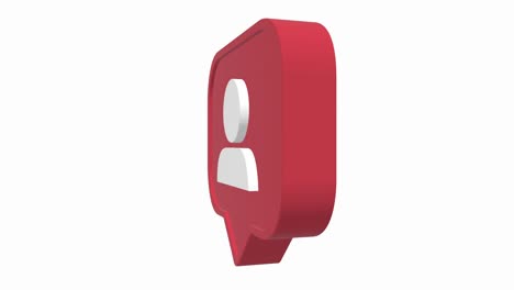 icono de redes sociales en una forma roja. nuevo seguidor o concepto de suscriptor. animación de bucle
