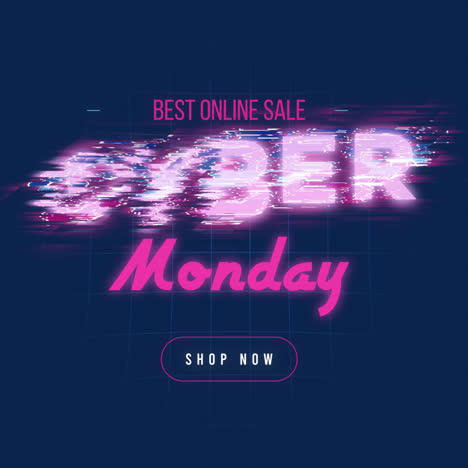 cyber monday retro neon sale banner