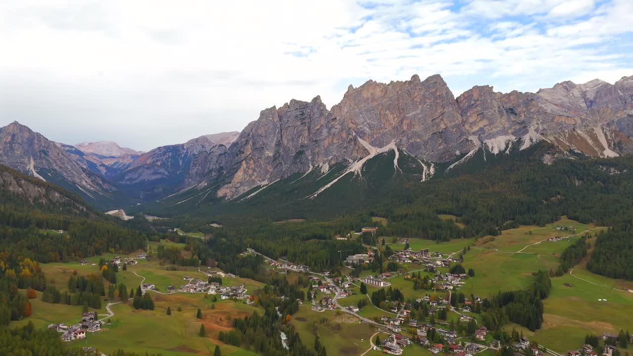 Cortina from the skies: a blend of Italian charm and alpine majesty.