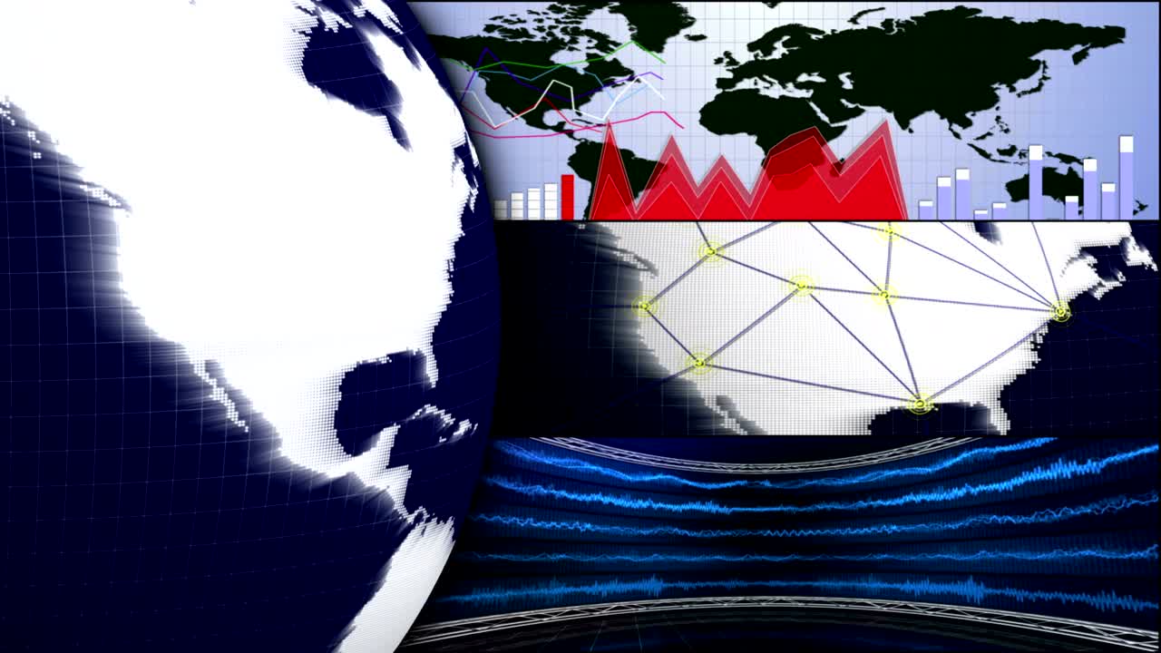 비즈니스 몬태지 렌더링 애니메이션 배경, 루프