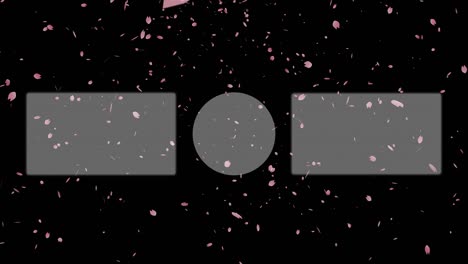 las partículas de los pétalos de la flor de cereza card final pantalla de finalización gráficos de movimiento