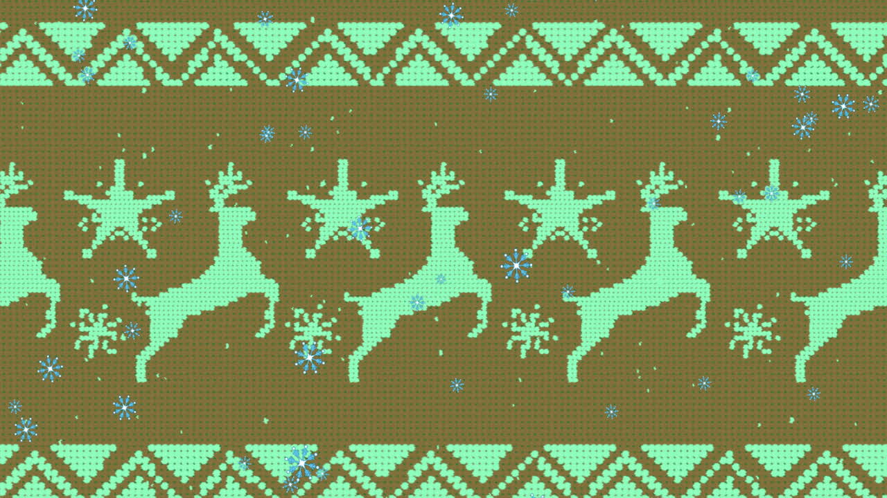 사 ⁇  과 눈 을 가진 초록색 크리스마스 패턴 의 애니메이션