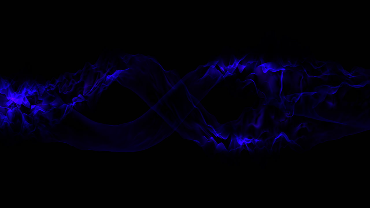 수수께끼 같은 파란색 연기가 dna 나선형 구조를 형성한다.