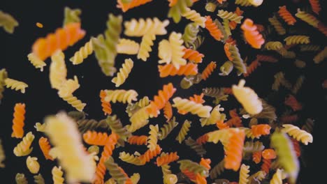 Flying-pasta-on-black-background