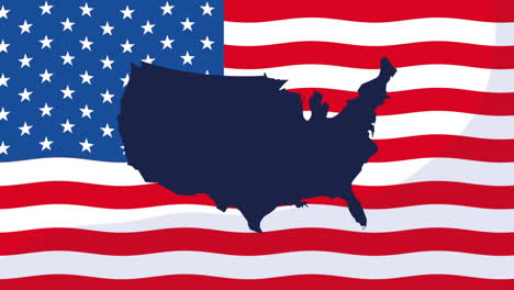 united states map overlaid on american flag