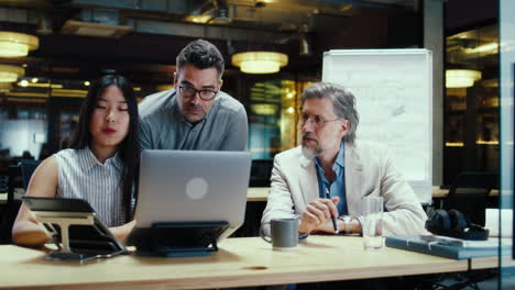 business team collaborating on a project in the office