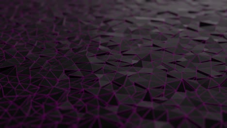 low-poly dark waving surface with glowing light