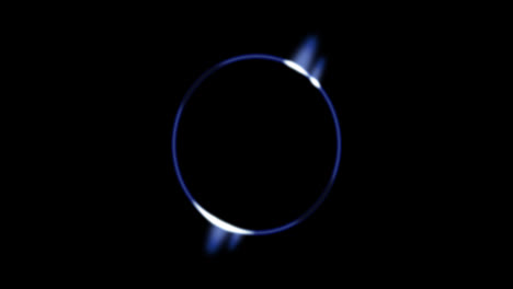 animation of glowing blue circle over black background