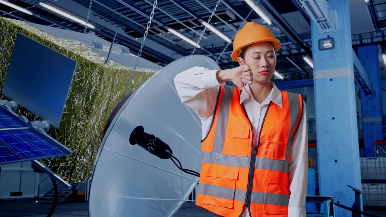 위성 시설의 불쾌한 엔지니어