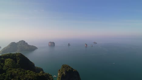 high-altitude-aerial-of-the-archipelago-in-the-Andaman-Sea-surrounding-Krabi-Thailand-Islands-during-sunrise