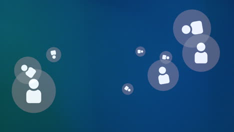 social person network icons pattern on blue background 1