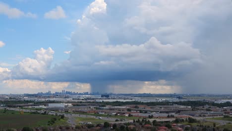 gustnado wall cloud rolls across mississauga ontario canada town, timelapse