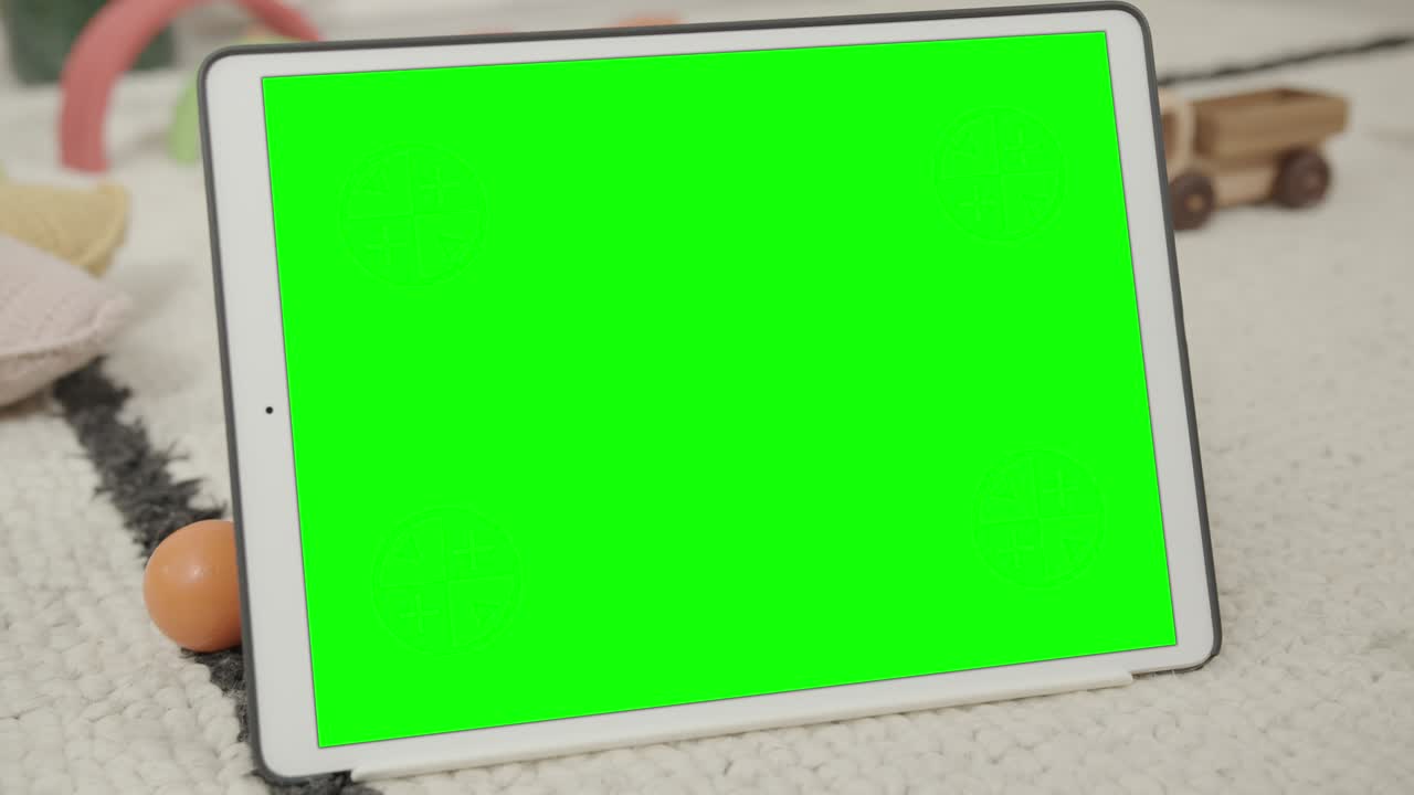 maqueta de tableta digital en el interior de la habitación de los niños