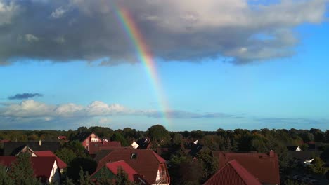 rainbow in blue sky