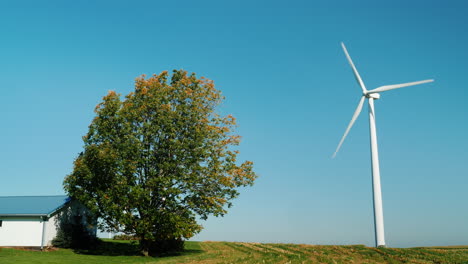 Windkraftanlage-Auf-Einem-Bauernhof