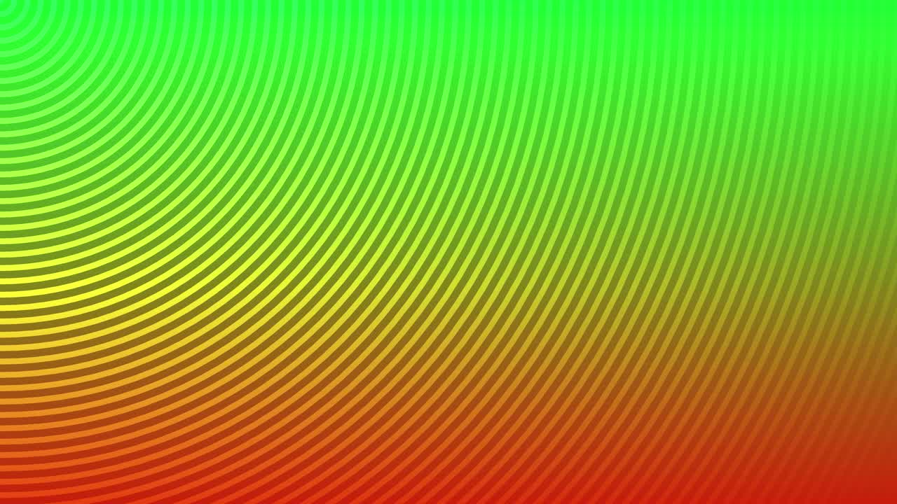 fondo de animación onda radial línea circular gráficos de movimiento diseño de patrón de bucle color efecto digital visual ilusión óptica hermosa 4k verde rojo