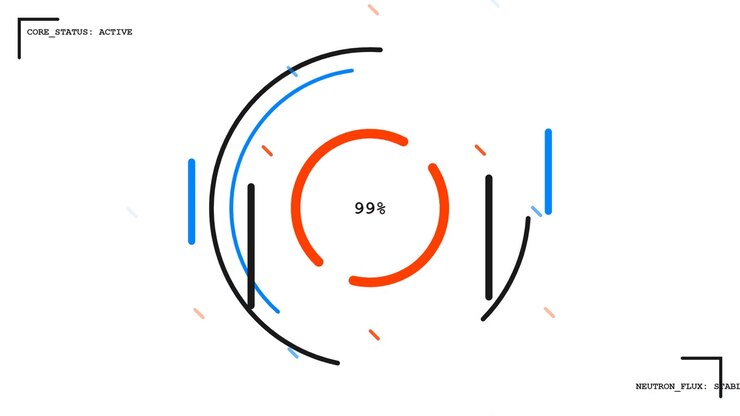 Futuristic Digital Loading Interface with Oscillating Percentage Counter