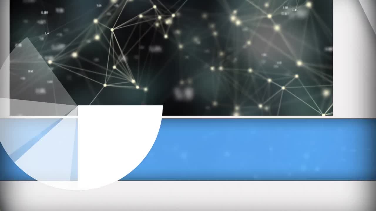 검은색 배경에 있는 차트와 연결 네트워크의 애니메이션