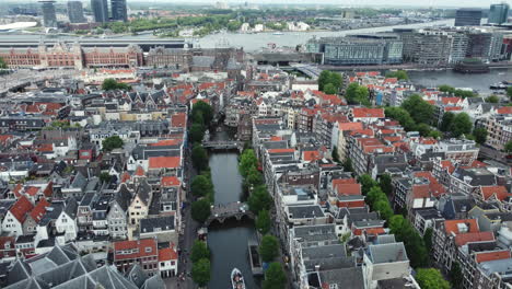 el paisaje urbano del canal de ámsterdam desde arriba