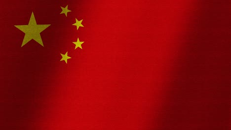 la bandera de china, el aleteo lento del lienzo, la fluctuación de la tela.