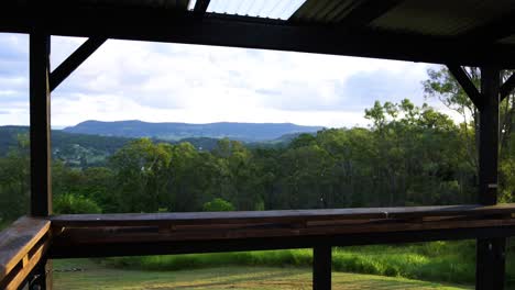 timelapse of a landscape view from a covered deck